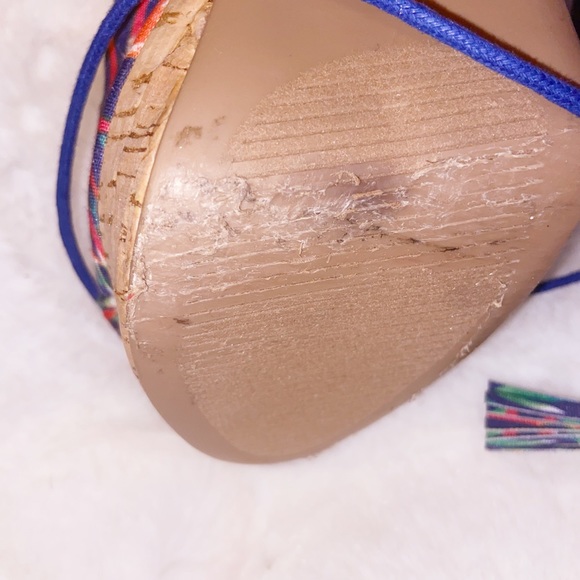 Qupid tropical Strapped Platform Open Toe Heels Size 7 - Picture 4 of 6